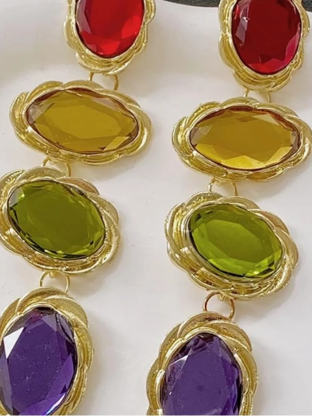 Gorgeous Neiman Marcus 18KT Gold Vermeil jelly Gemstone Dangle earrings
